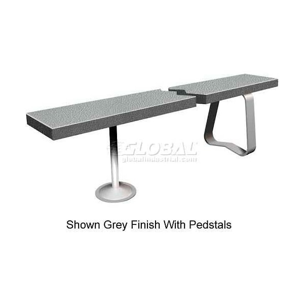 Locker Bench Top, Plastic, 48inW x 12inD, Gray